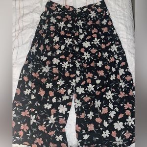 Wide Leg Floral Pants